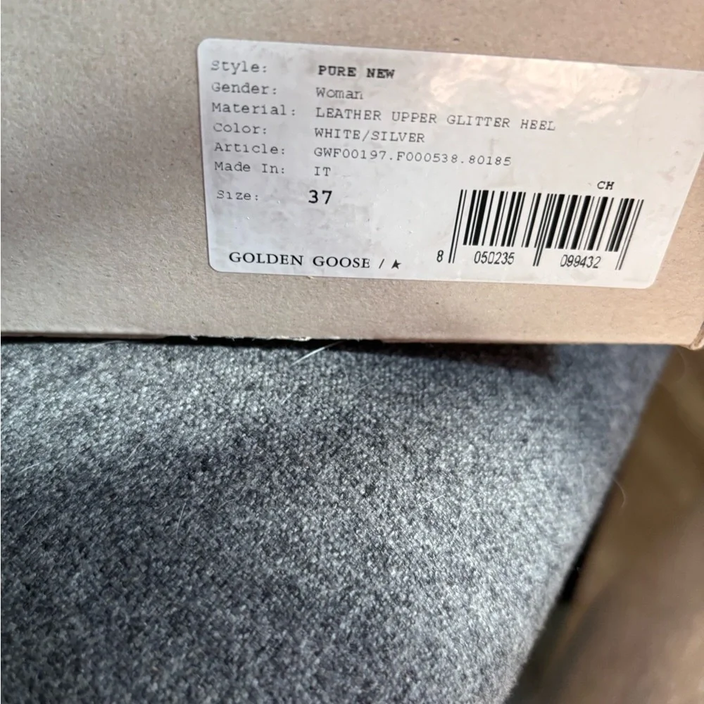 Golden Goose White Sneakers with Silver Glitter Heel - Picture 5 of 6